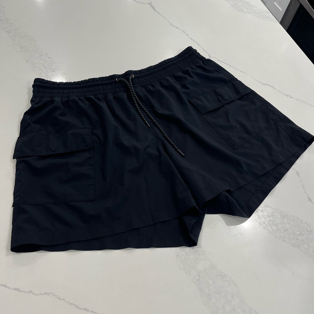 High-Waisted StretchTech Performance Utility Cargo Shorts